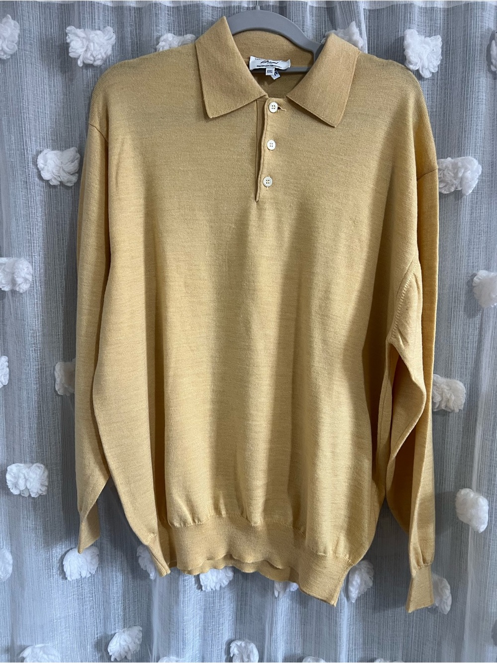 Brioni Men's Polo collar Sweater in Mustard Yellow